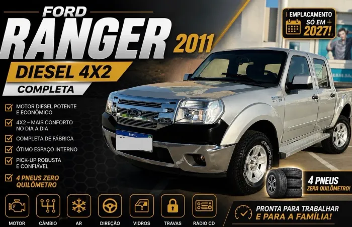 Ford Ranger XLT 3.0 PSE 163cv 4X2 CD TB Dies. 2011