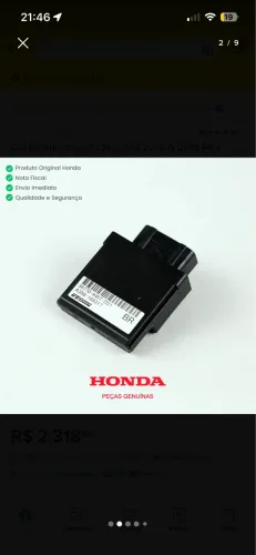 Módulo de injeção xre 300 2016 e 2017