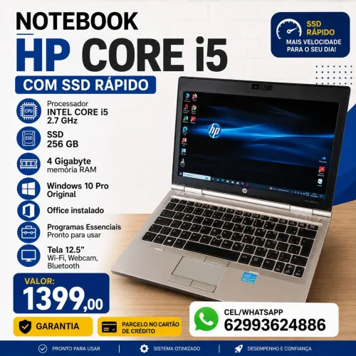 Notebook HP INTEL I5 256GB GB SSD Garantia Parcelo no Cartão 