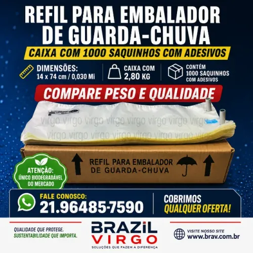 REFIL PARA EMBALADOR DE GUARDA-CHUVA