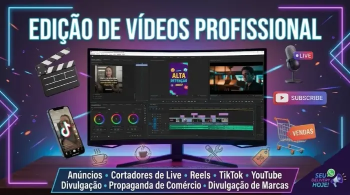 Editor de Vídeos Profissional | Anúncios, divulgações, propagandas de comércios, Cortadore