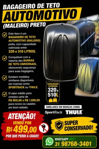 Bagageiro de teto para carro