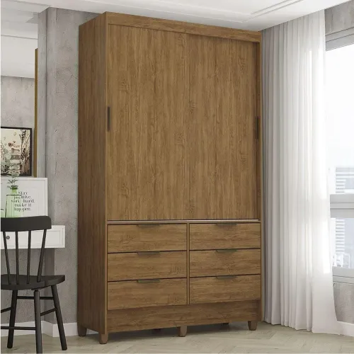 Guarda roupa Sevilha 2 portas e 6 gavetas novo