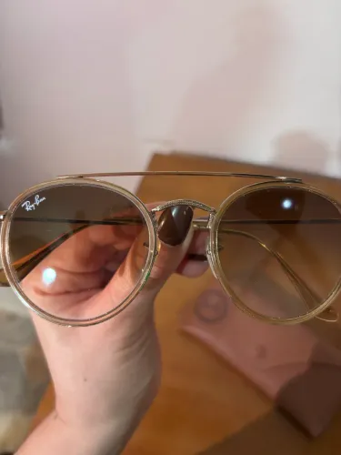 Óculos Ray-Ban ORIGINAL Double Brigde dourado e marrom