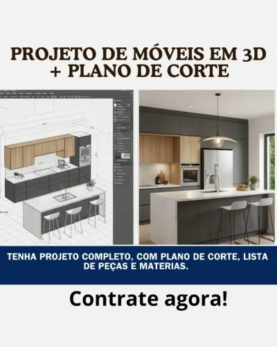 Projeto de Móveis 3D Sob Medida - Plano de Corte