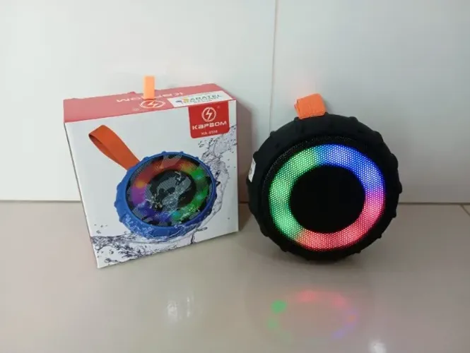 Caixa de Som Pneu Bluetooth Recarregável Led RGB Portátil