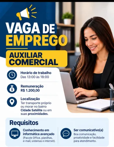 Auxiliar comercial ( trabalhar na parte da tarde)