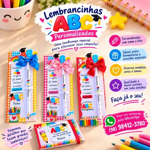 ? Lembrancinhas ABC Personalizadas para Formatura Infanti