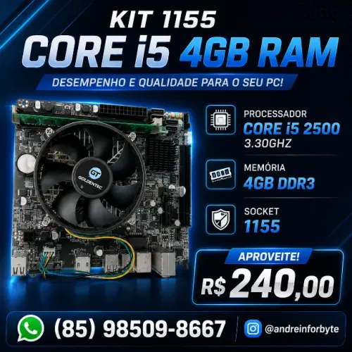 Kit Placa mae 1155 C/i5 2500 e 4Gb de Memoria