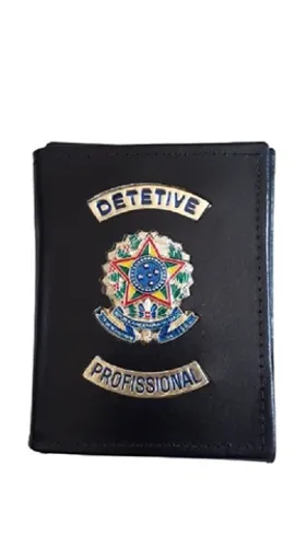 Carteira de couro para Detetive Profissional (brasão).