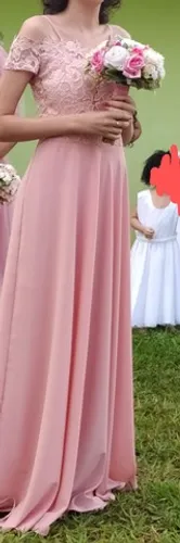 Vestido Madrinha Rosé Rosa