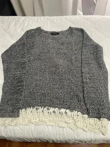 Sueter preto e branco trico