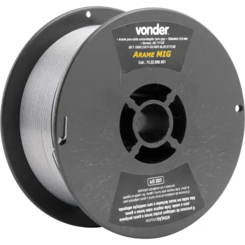 Arame MIG de 0,8mm Carretel de 1kg Sem Gás - Vonder