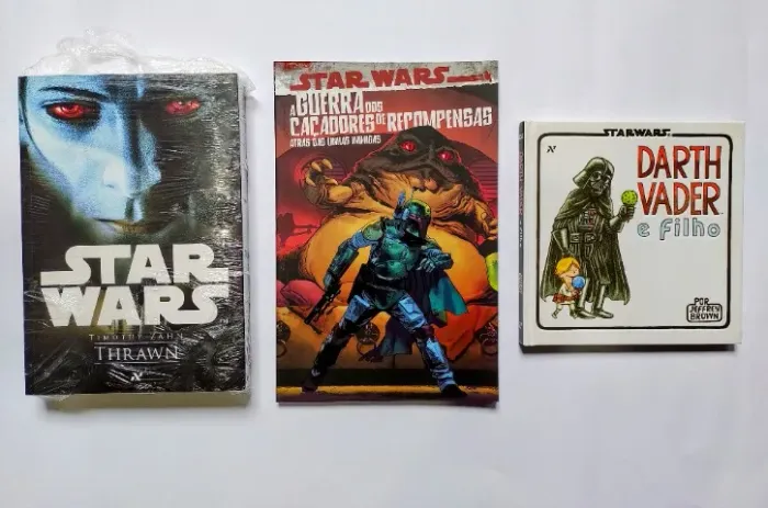2 livros e 1 HQ de Star Wars - Thrawn - Darth Vader e Filho - Caçadores de Recompensa 