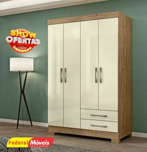 Guarda Roupa 4 Portas Novo Fazemos Entrega