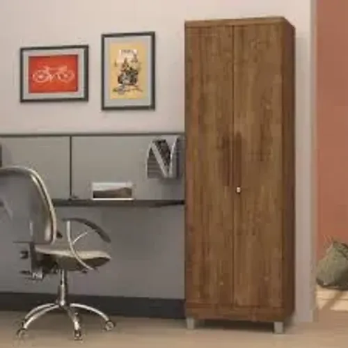 Armário Multiuso Com Chave 2 Portas Marrom