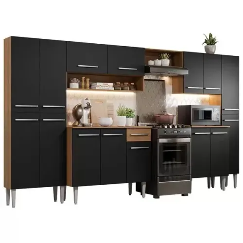 Armário de Cozinha Completa 325cm Emilly Joy Madesa