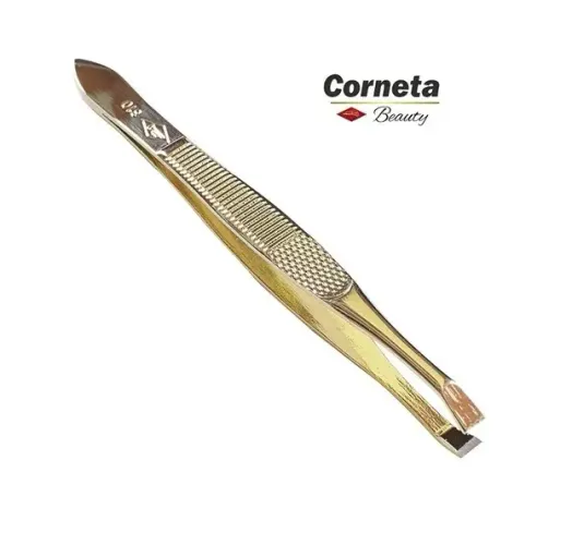 Pinça Reta Dourada Inox Corneta Beauty 43.310.00