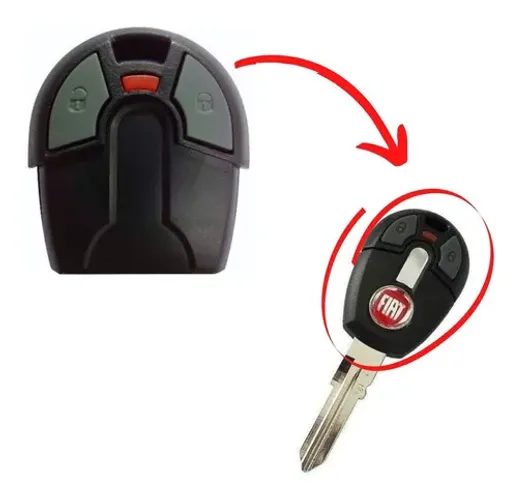 Controle Positron Carcaça Oca Cabeça Fiat Preto Com 2 Botões