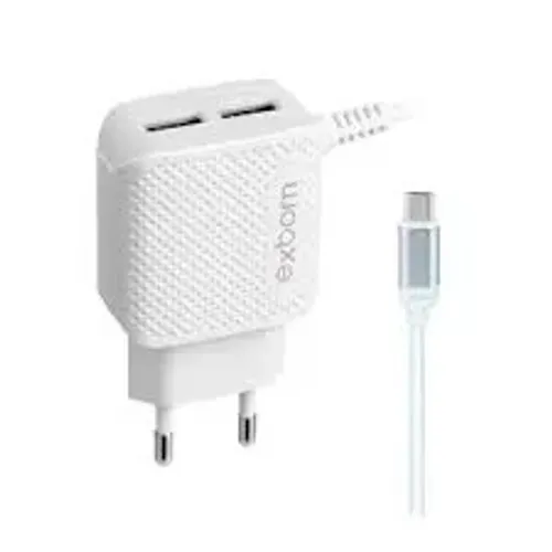 Carregador USB Duplo 12W Micro USB V8 2.1A 5V Exbom - WZetta