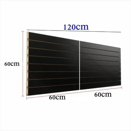 painel Canaletado Mdf 18mm Preto 60x60+canaletas preta 2 Unidades somando total 120x60cm