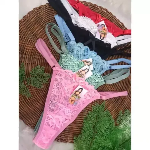 Kit 20 Calcinhas Sexy Fio Dental de Renda Calcinha com Regulagem Feminina Tanga Sensual