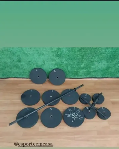 Último item R$ 250- anilhas em concreto com barras