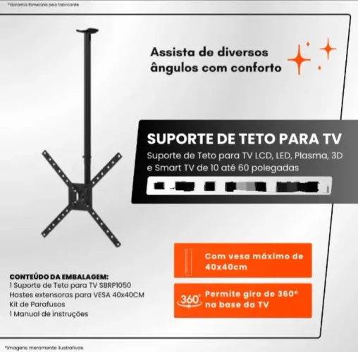Suporte para TV de Teto