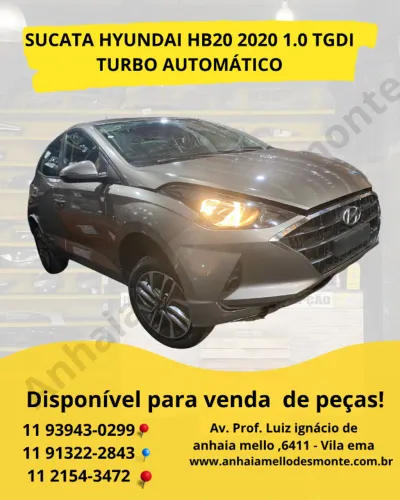 SUCATA PEÇAS HYUNDAI HB20 EVOLUTION TGDI 2020 1.0 TURBO AUT