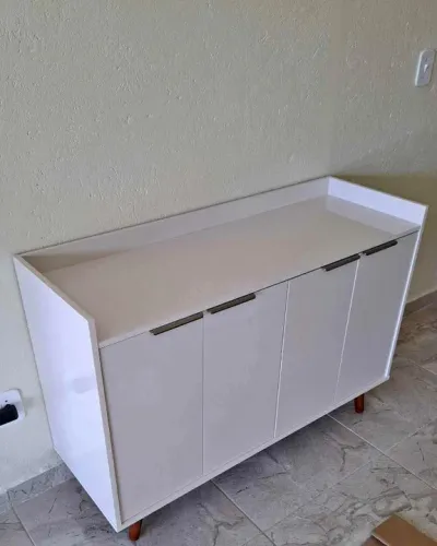 Buffet Aparador 4 Portas Novo Branco
