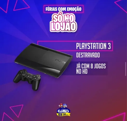 Playstation 3 Destravado com 8 Jogos no HD!