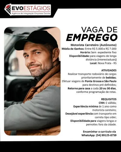 Motorista Carreteiro  Autônomo