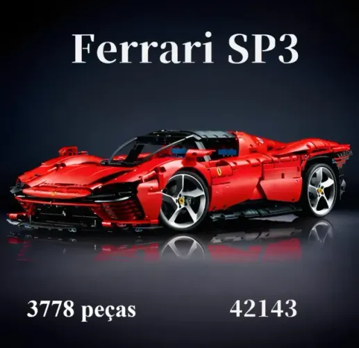 Kit para Montar Ferrari Daytona SP3 com 3778 peças e 59 cm (compatível com Lego #42143)