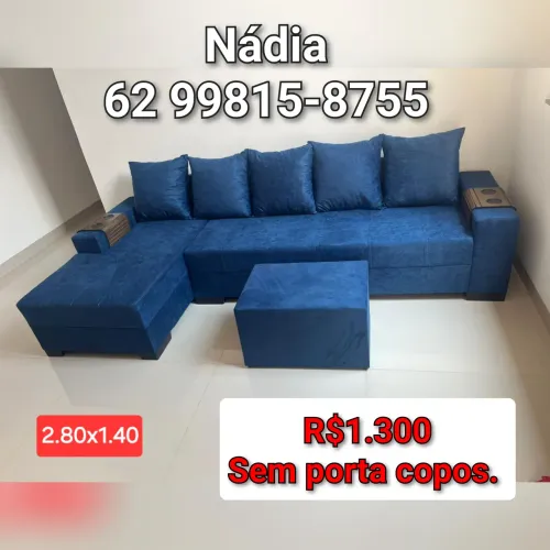 Sofá chaise 2.80x1.40 azul ==01