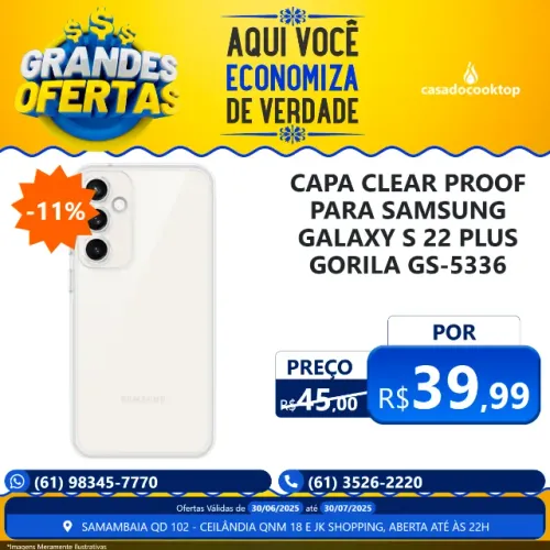 Capa Clear Proof Para Samsung Galaxy S 22 Plus Gorila GS-5336