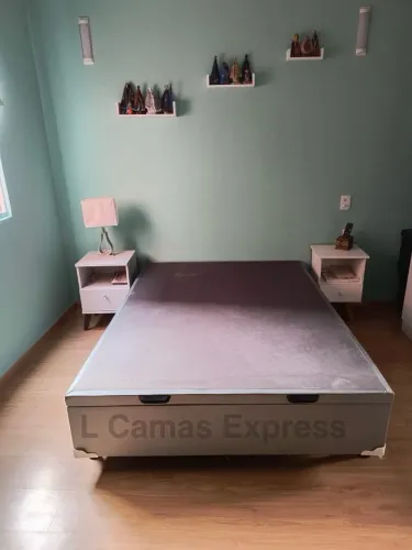 Base de Cama Casal Vinho Suede