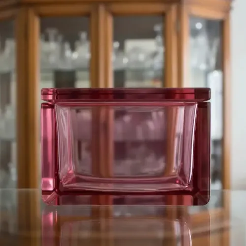 Caixinha Rubi Vintage Cristal Tcheco Estilo Moser - Oferta Namorados!