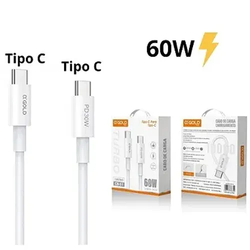 Cabo Tipo C para Tipo C PD60w Turbo 1 Metro a'Gold CB-51