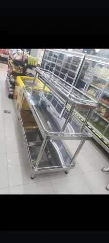 Expositor/Prateleira em Aço Inox para Supermercado
