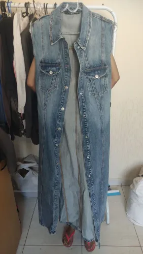 Vestido longo jeans zara