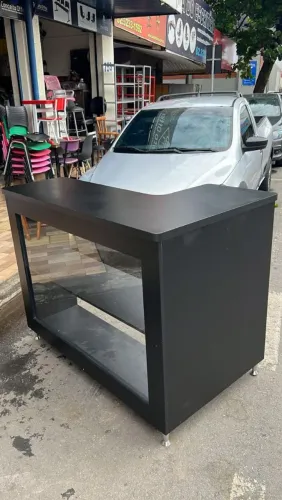 Balcão caixa MDF e vidro 