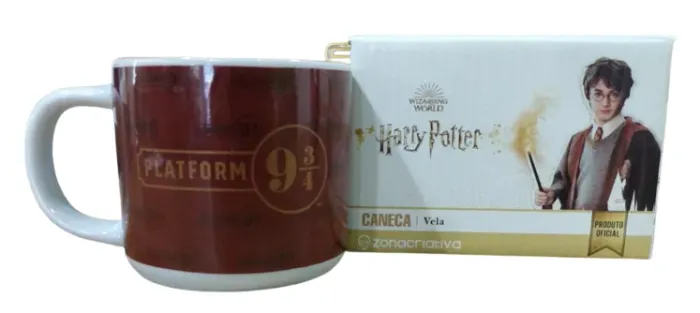 Caneca Vela Decorativa Plataforma 9 3/4 Harry Potter 300ml