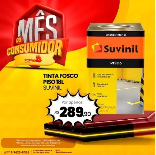 Tinta Piso 18L Suvinil BRANCO R$ 289,90
