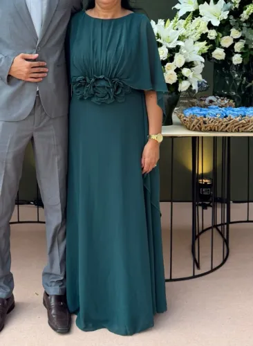 Vestido de Festa Longo Verde Esmeralda (Madrinha / Formatura) Usado 1x