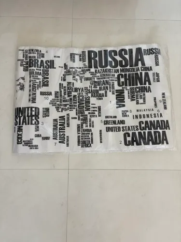 Mapa mundi adesivo de parede nomes dos países