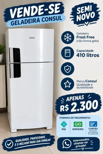 Geladeira semi nova 1 ano de uso