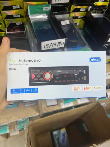 Som Automotivo Bluetooth Radio FM USB Cartao SD Entrada Auxiliar Controle - Produto Novo