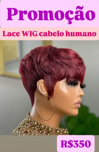 LACE WIG CABELO HUMANO - Peruca Curtinha