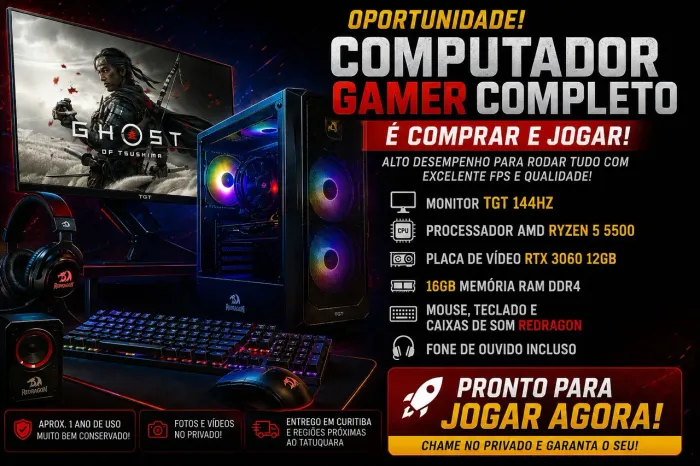Computador completo para jogos, trabalho e IA