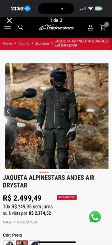Jaqueta Alpinestars Andes Air Drystar